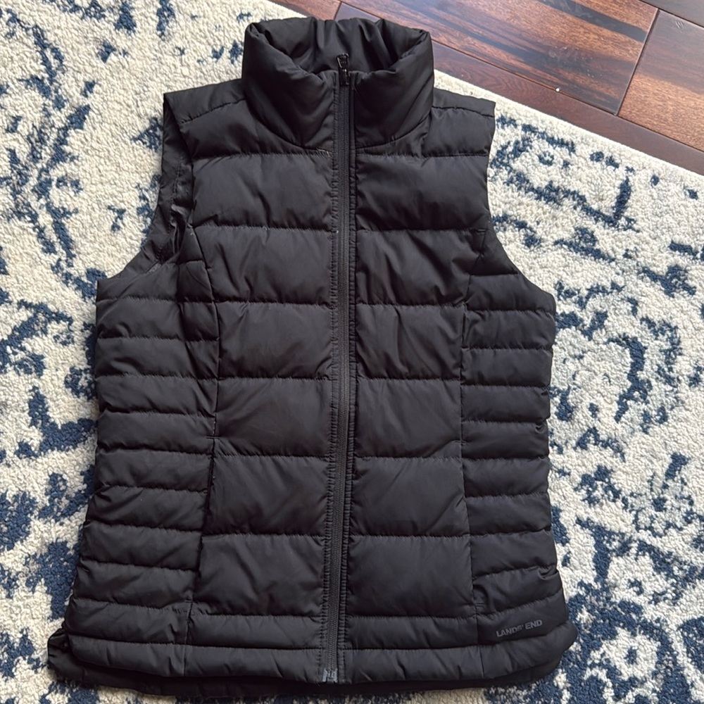Lands End Down Puffer vest — black — size xs / 2-4
